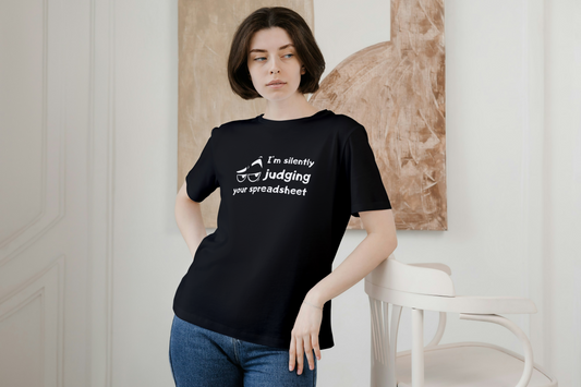 "I'm silently judging your spreadsheet" - Unisex cotton t-shirt